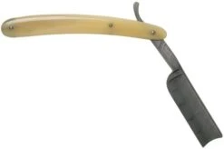 Böker Manufaktur Damascus Horn Straight Razor 140623DAM -Outdoor Knives BO140623DAM 02 boker