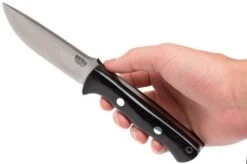 Bark River Bravo 1 CPM 3V, Black Canvas Micarta, Brown Sheath -Outdoor Knives BRK07 114BRKC 06 bark river brk07 114brkc 06