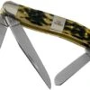 Case Medium Stockman, Tang Stamp Series, Peach Seed Jig, Olive Green Bone 21512, 6318 SS Pocket Knife -Outdoor Knives CE21512 01 case