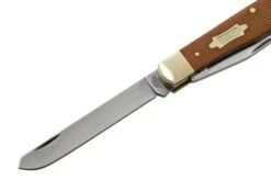 Case Trapper, Smooth Natural Canvas Micarta, 23690, 10254 SS, Pocket Knife -Outdoor Knives CE23690 03 case