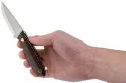 Brisa Bobtail 80 Bison Micarta Handle, 12C27 Scandi, Leather Sheath 9955 14 Brisa Bobtail 80 Bison Micarta Handle, 12C27 Scandi, Leather Sheath 9955 -Outdoor Knives ENZ 9955 06 enzo knives