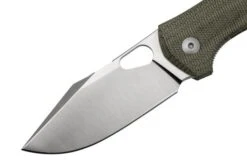 GiantMouse ACE Atelier, Elmax, Green Canvas Micarta Pocket Knife -Outdoor Knives GMATELIER GRN CANVAS 03 giantmouse