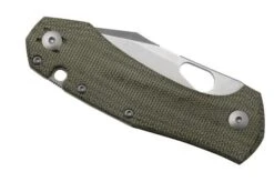 GiantMouse ACE Atelier, Elmax, Green Canvas Micarta Pocket Knife -Outdoor Knives GMATELIER GRN CANVAS 06 giantmouse