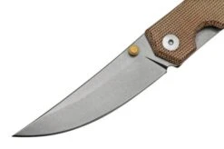 GiantMouse ACE Clyde Natural Canvas Micarta, Brass, Pocket Knife, Ansø En Voxnaes Design -Outdoor Knives GMCLYDE NAT MICARTA 03 giantmouse