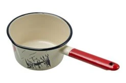 Knivesandtools Enamel Saucepan E-SP14-01, 14 Cm, Enamel Sauce Pan -Outdoor Knives KT E SP14 01 04 kato