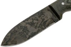 LT Wright Bushcrafter HC, 1075, Matte Black Micarta, Leather Sheath, Bushcraft Knife -Outdoor Knives LT BHC BM LS 03 lt wright