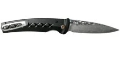 Mcusta MC-161D Fusion, Black, Handle/blade: Black Aluminium And Damascus -Outdoor Knives MC161D 02 mcusta v201909