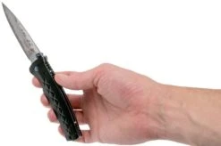 Mcusta MC-161D Fusion, Black, Handle/blade: Black Aluminium And Damascus -Outdoor Knives MC161D 08 mcusta v201909