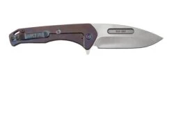Medford Prae Slim Flipper, S45VN Tumbled Drop Point Blade, Violet Handle Pocket Knife -Outdoor Knives MF 23 PSF 01 02 medford