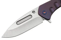 Medford Prae Slim Flipper, S45VN Tumbled Drop Point Blade, Violet Handle Pocket Knife -Outdoor Knives MF 23 PSF 01 03 medford
