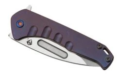 Medford Prae Slim Flipper, S45VN Tumbled Drop Point Blade, Violet Handle Pocket Knife -Outdoor Knives MF 23 PSF 01 06 medford