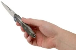 MKM Cellina MY02-GCT Titanium Bolsters, Green Canvas Micarta Pocket Knife, Lucas Burnley Design -Outdoor Knives MMK MY02 GCT 08 mkm knives