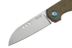 MKM Root RT-GC Satin Green Canvas Micarta Pocket Knife, Jens Anso Design -Outdoor Knives MMK RT GC 03 mkm