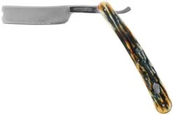 Rough Ryder Folding Razor Cinnamon Stag RR2159 Damascus Straight Razor