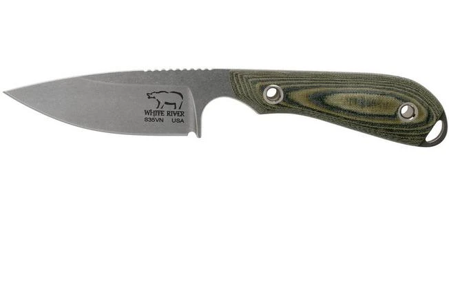 White River Knives M1 Caper Black & OD Linen Micarta Fixed Knife, Kydex Sheath 3 White River Knives M1 Caper Black & OD Linen Micarta Fixed Knife, Kydex Sheath