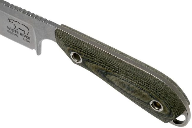 White River Knives M1 Caper Black & OD Linen Micarta Fixed Knife, Kydex Sheath 7 White River Knives M1 Caper Black & OD Linen Micarta Fixed Knife, Kydex Sheath - Image 5