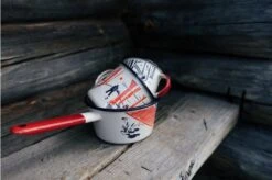 Knivesandtools Enamel Set E-SET-01, Mugs 8 Cm, 10 Cm & Saucepan 14 Cm, Enamel Crockery -Outdoor Knives knivesandtools enamelware 10