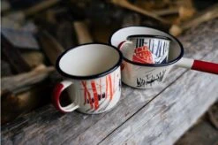 Knivesandtools Enamel Set E-SET-01, Mugs 8 Cm, 10 Cm & Saucepan 14 Cm, Enamel Crockery -Outdoor Knives knivesandtools enamelware 11
